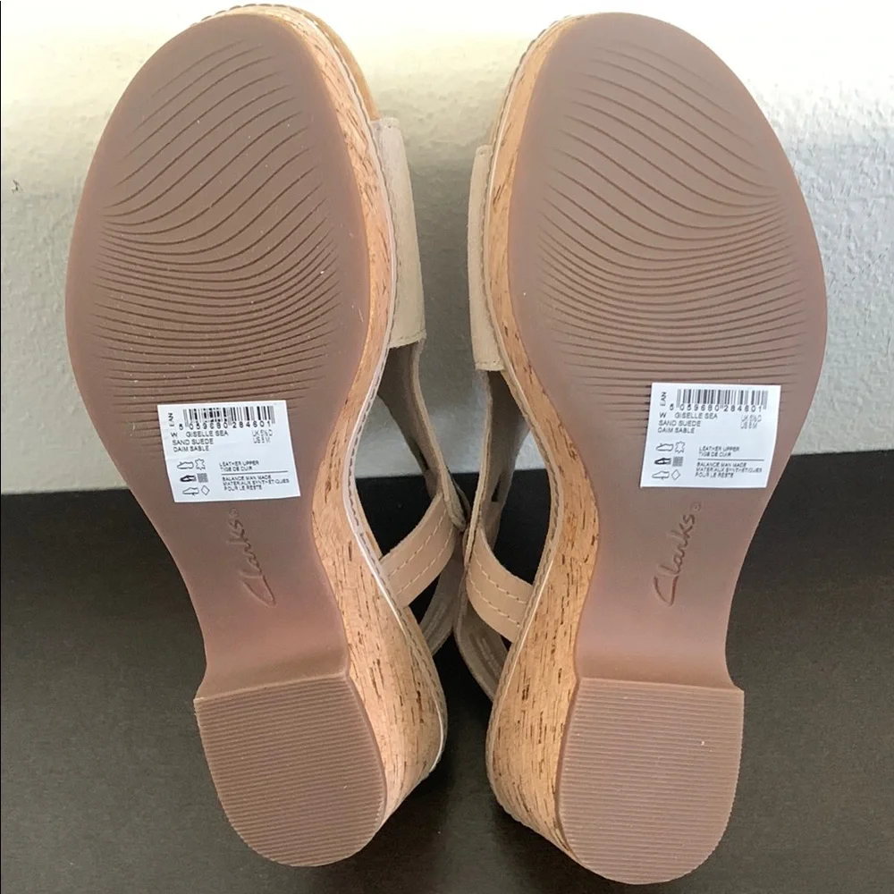 Elegant Women's Cream Wedge Sandals - Picture 3 of 10